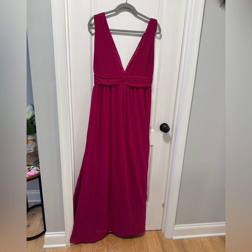 Lulus Heavenly Hues NWOT size Large Magenta Maxi Dress Chiffon‎ Formal Gown - Picture 13 of 15